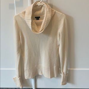 Cashmere cream cowl neck sweater